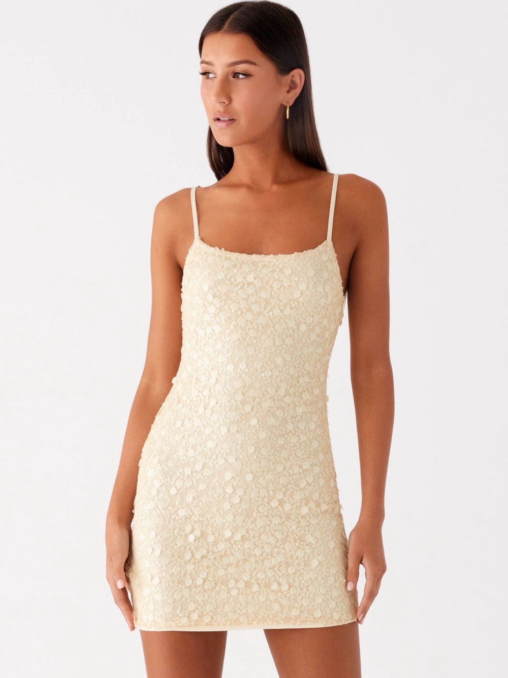 Peppermayo Light Yellow Sequin Dress